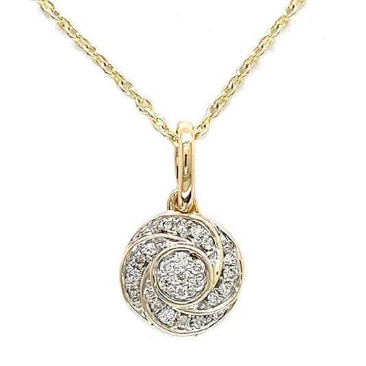 Diamond 40-45cm Necklace with 0.07ct Diamond in 9CT Yellow Gold