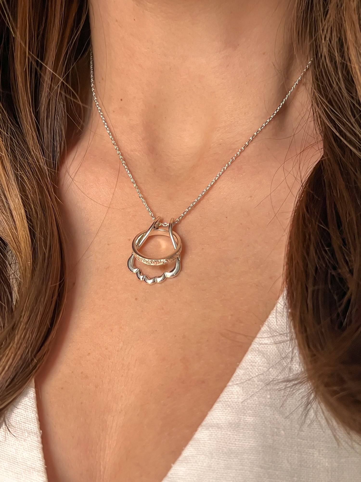 Silver Ring Keeper Holder Necklace | By Angeline Australia