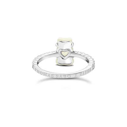THOMAS SABO Ring with white mini sized goldbears and zirconia