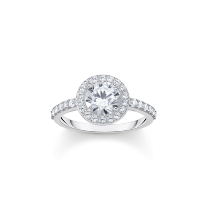 THOMAS SABO Halo ring with white zirconia in brilliant cut