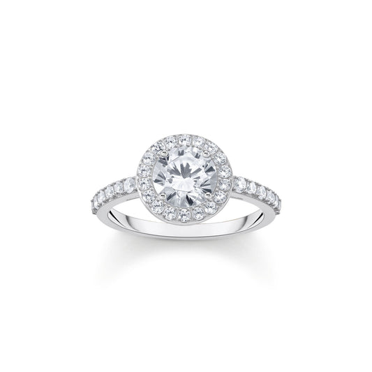 THOMAS SABO Halo ring with white zirconia in brilliant cut