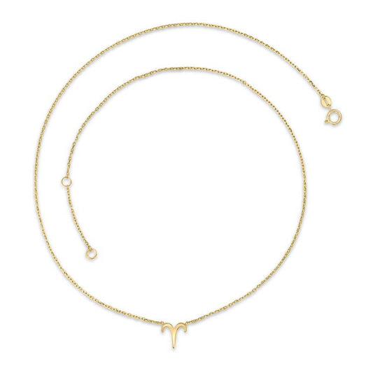9CT Yellow Gold Aries Zodiac Necklace 