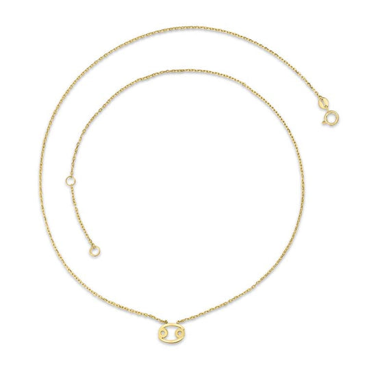 Yellow Gold Cancer Zodiac Necklace