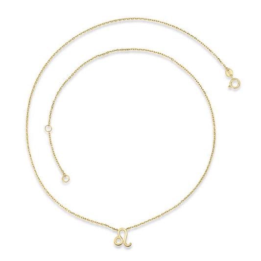 Yellow Gold Leo Zodiac Necklace