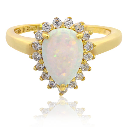 OPAL GLOW ROZELLE WHITE CREATED OPAL RING GOLD
