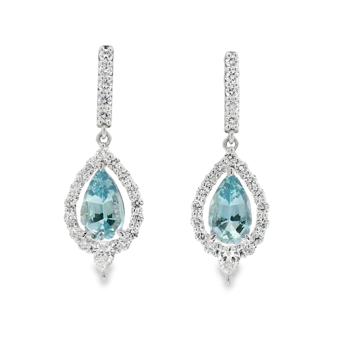 aquamarine diamond earrings drop mclean & co Australia