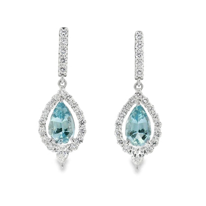 aquamarine diamond earrings drop mclean & co Australia