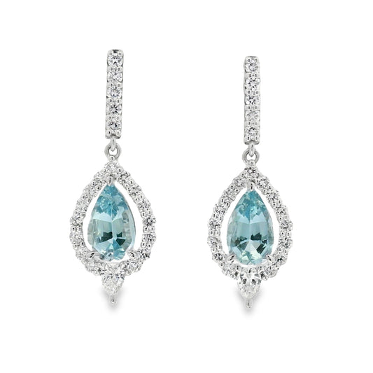 aquamarine diamond earrings drop mclean & co Australia