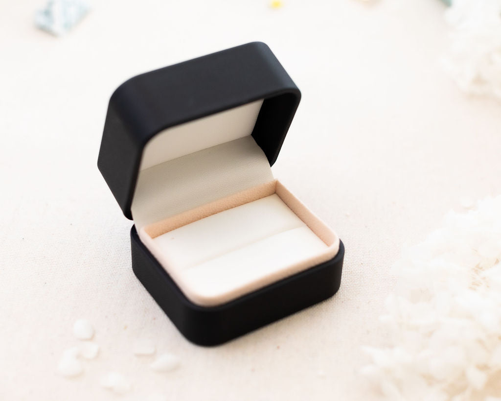 black double wedding ring box for ceremonies and proposals | By Angeline Australia 
