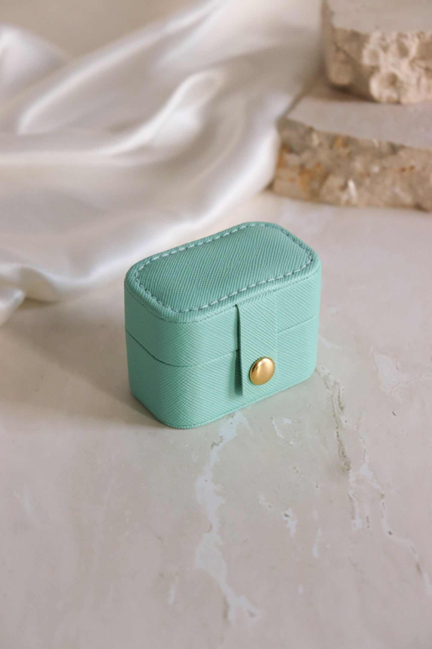 blue mini travel ring box closed
