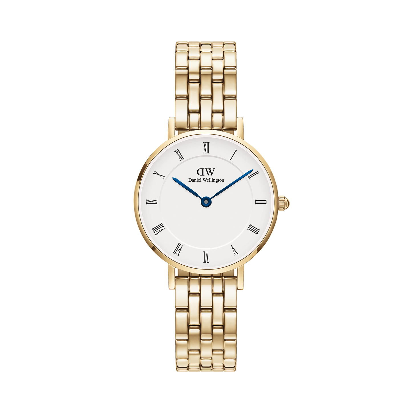 Daniel Wellington Petite Roman Numerals 28 5-Link G White Watch