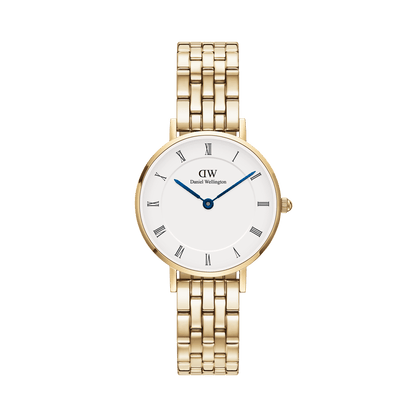 Daniel Wellington Petite Roman Numerals 28 5-Link G White Watch