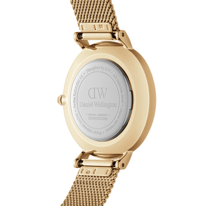 Daniel Wellington Petite 28 Bezel Mesh White Mother of Pearl Gold Watch