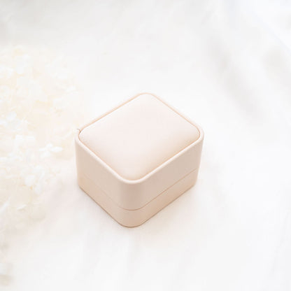 cream double wedding ring box for ceremonies and proposals | By Angeline Australia 