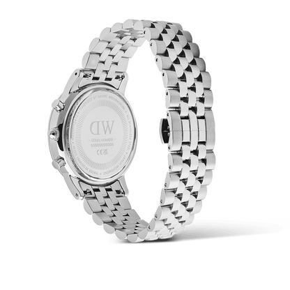 Daniel Wellington Iconic Chronograph Arch 5-Link Onyx Panda Silver