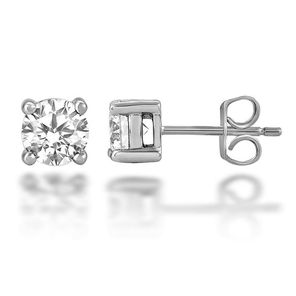diamond stud earrings white gold