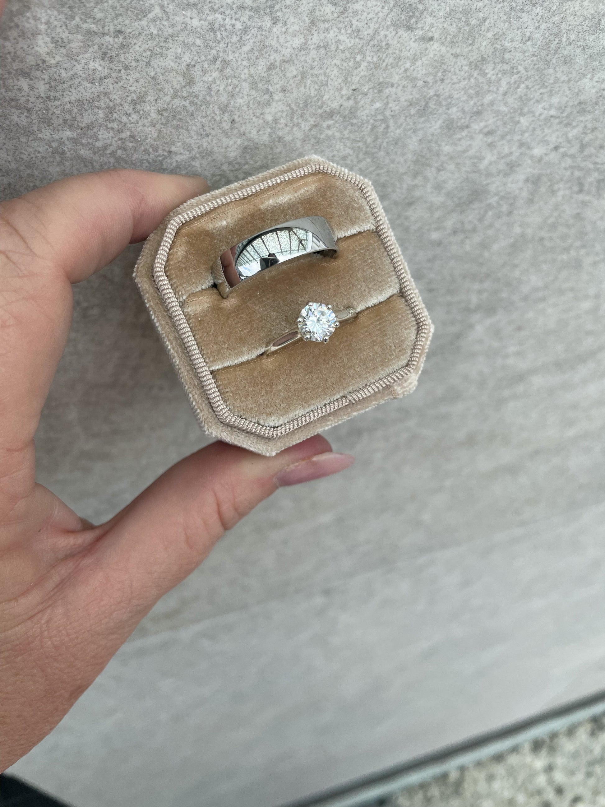 Double Velvet Wedding Ring Box | By Angeline Australia Luxury 