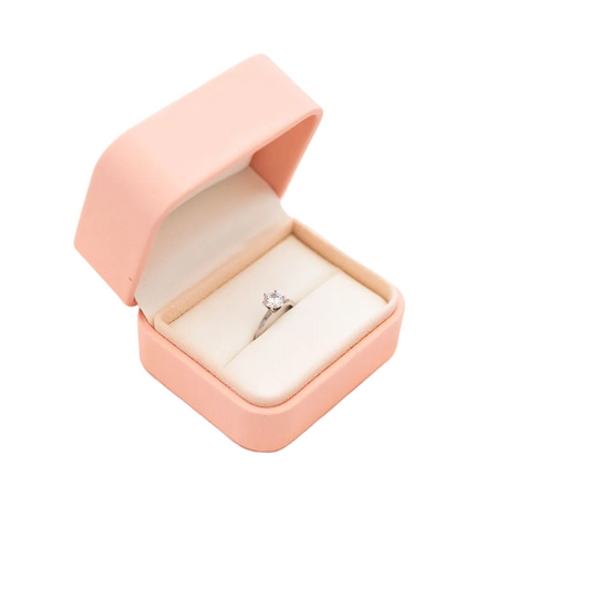 Double Wedding Engagement Ring Box Pink