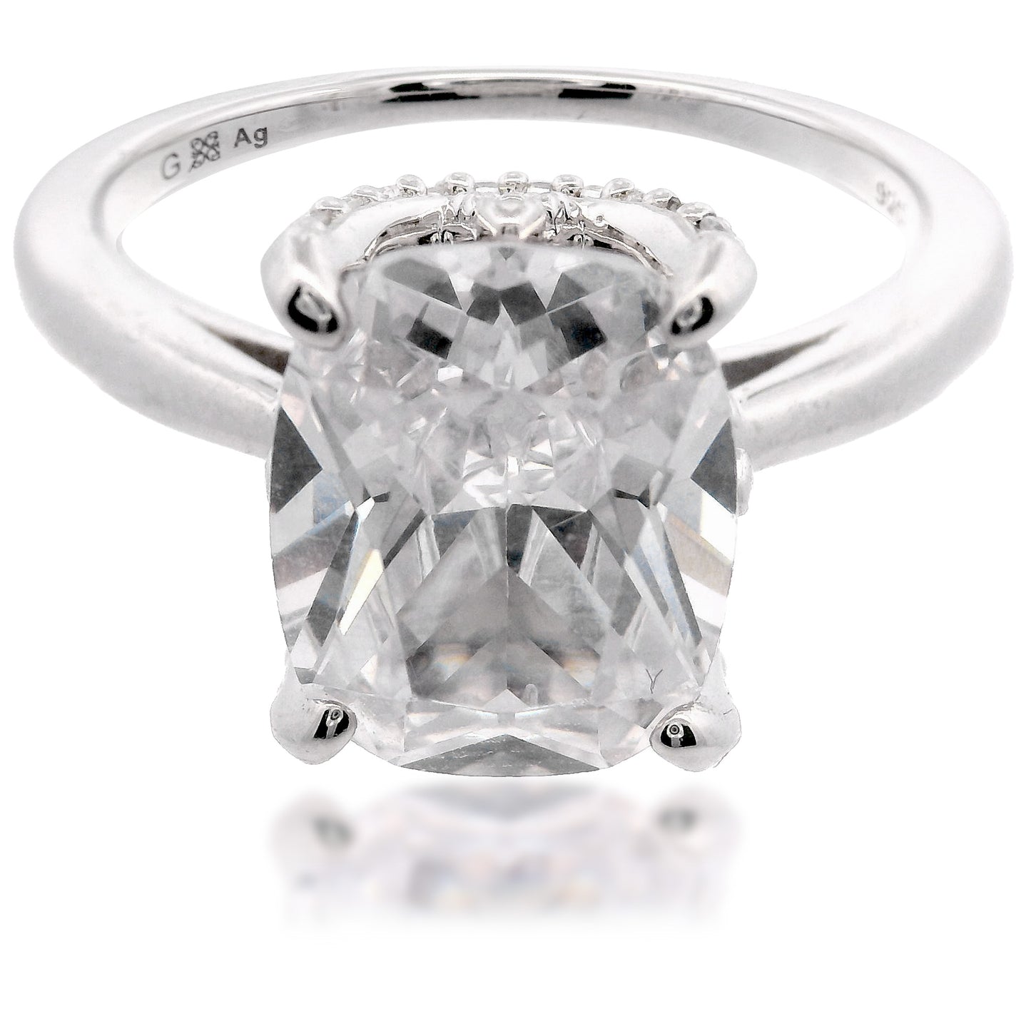 SYDNEY SOIRÉE ELAINE CUSHION CUT RING SILVER