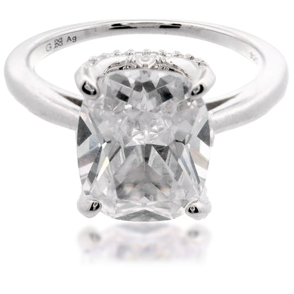 SYDNEY SOIRÉE ELAINE CUSHION CUT RING SILVER
