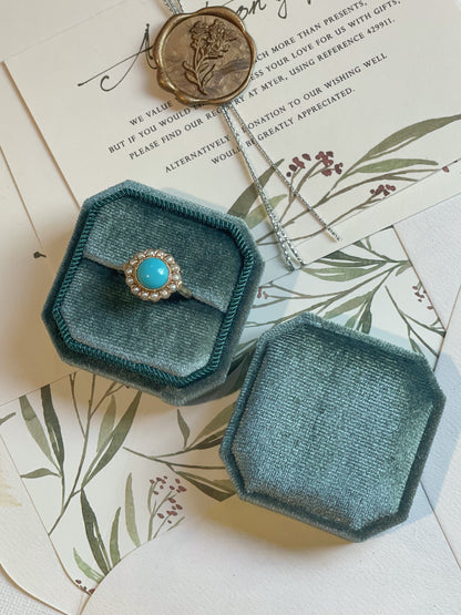 Engagement ring box teal| By Angeline Australia 