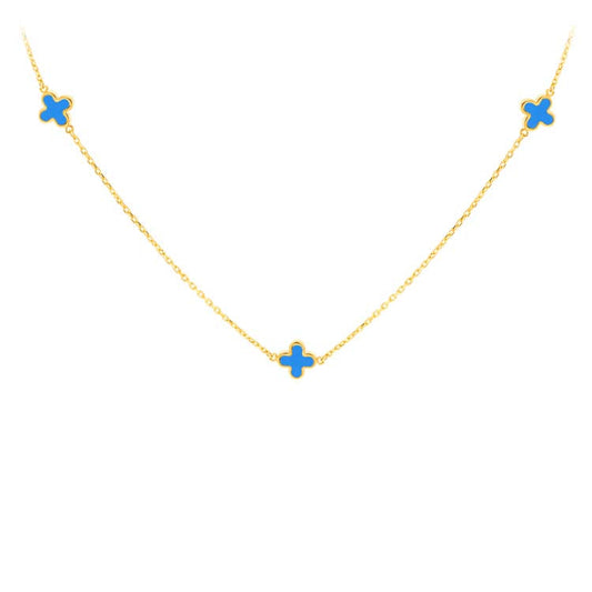 Dainty Clover Blue Necklace | By Angeline Australia