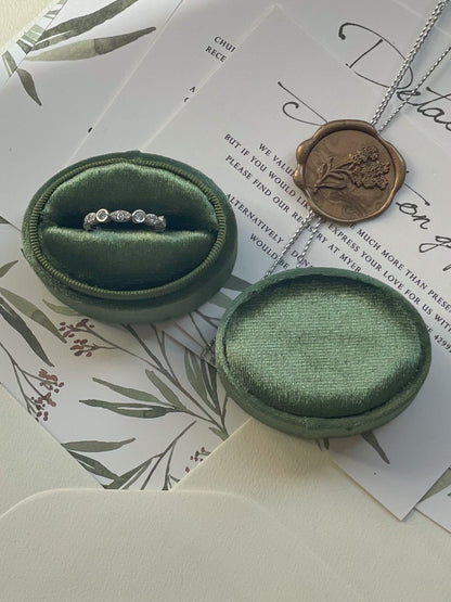 fern green enagement ring box