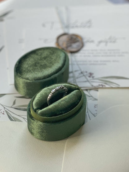 fern green gift ring box velvet