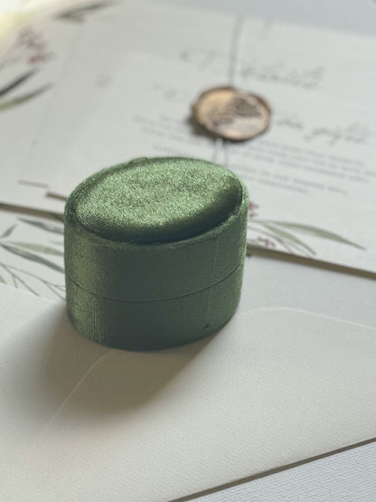 fern green gift ring box velvet closed