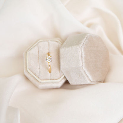 Single Double Triple Ring Box Octagon Wedding Ring Box Wedding Ceremony, Ring Bearer Box, Velvet Gift Jewellery Box Velvet Ring Box