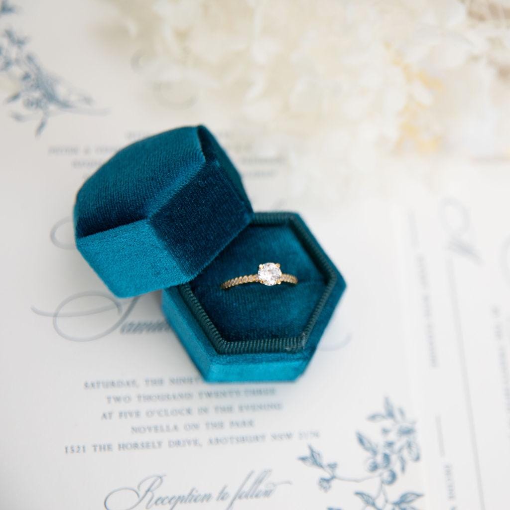 Wedding Ring Bearer Engagement Velvet Box