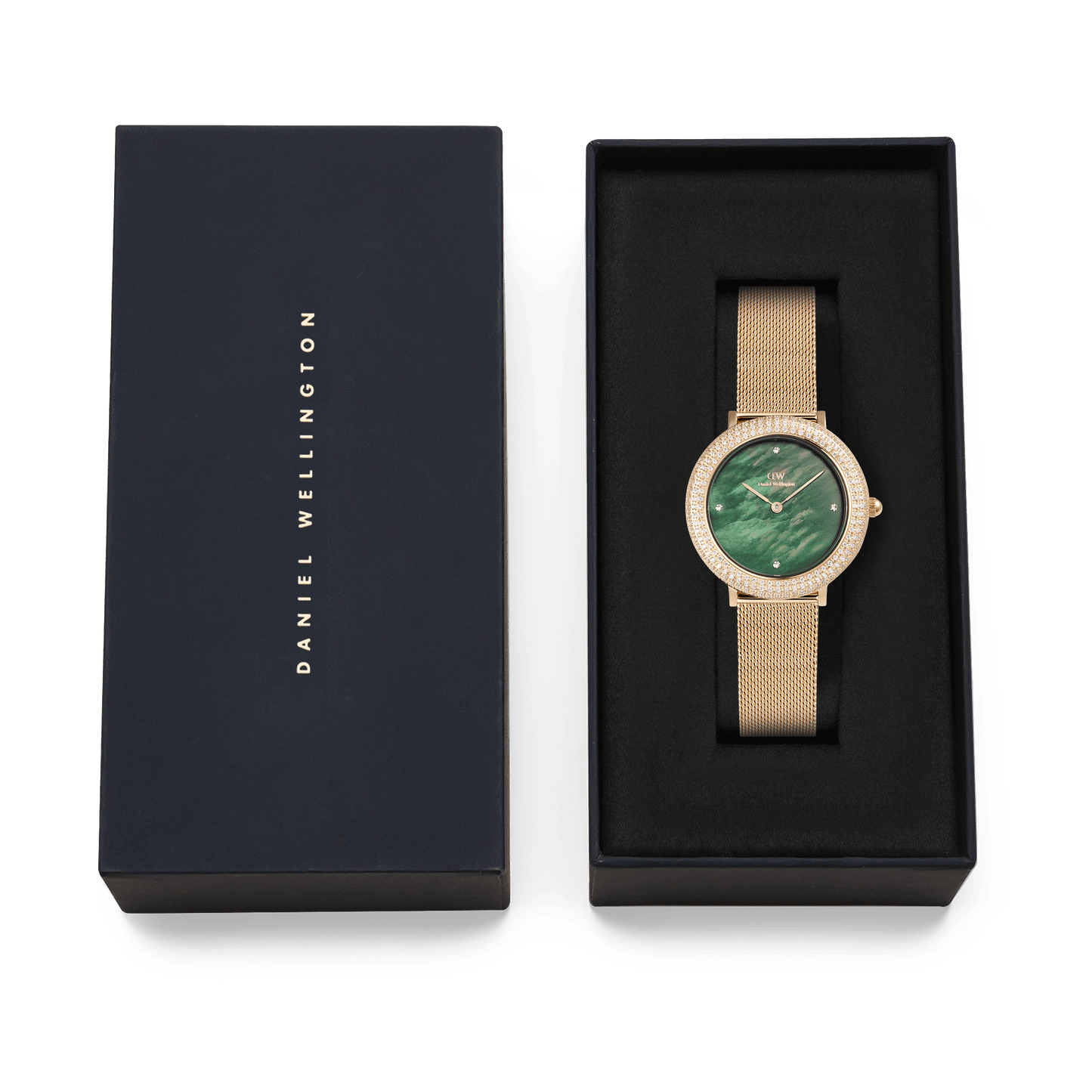 Daniel Wellington Crystalline Bezel Evergold Green Watch