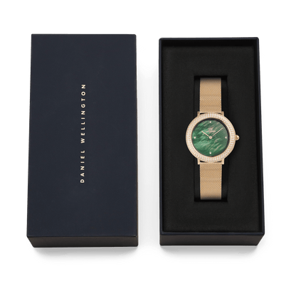 Daniel Wellington Crystalline Bezel Evergold Green Watch