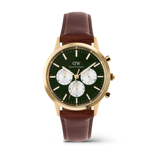 Daniel Wellington Iconic Chronograph  St Mawes Emerald Panda Gold