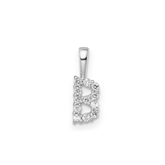 letter b diamond set white gold pendant