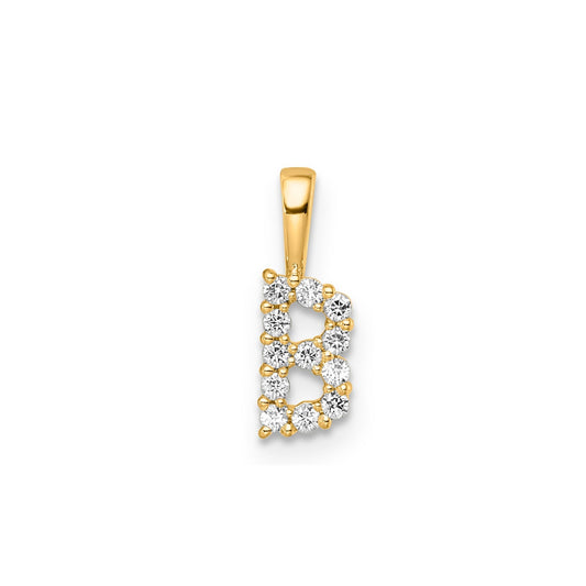 letter b inital diamond set yellow gold