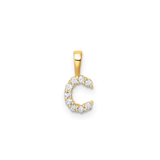 letter c diamond set gold pendant