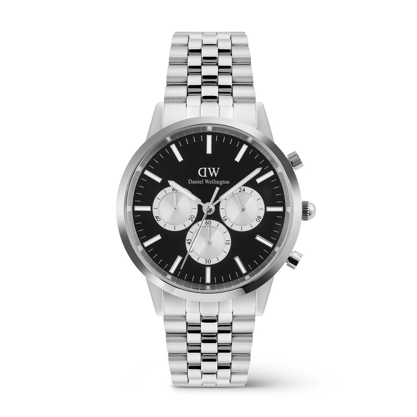Daniel Wellington Iconic Chronograph Arch 5-Link Onyx Panda Silver