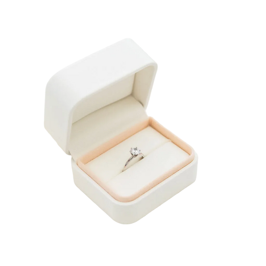 White Double Wedding Ring Box