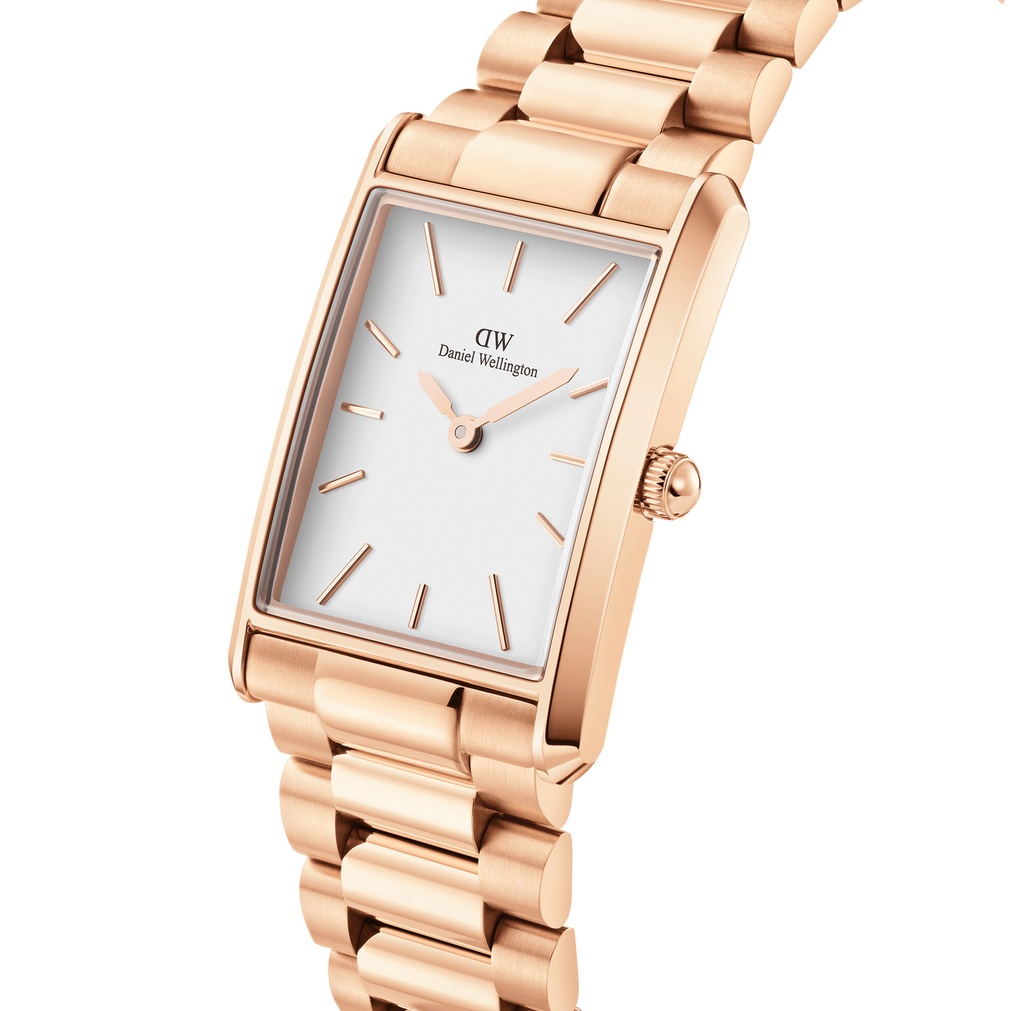 Daniel Wellington Bound 35x24 3-Link RG White Watch