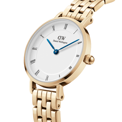 Daniel Wellington Petite Roman Numerals 28 5-Link G White Watch