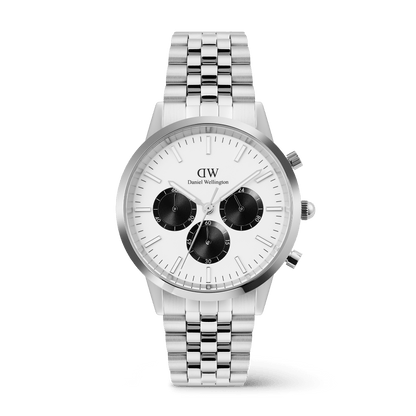Daniel Wellington Iconic Chronograph Arch 5-Link Off- White Panda Silver