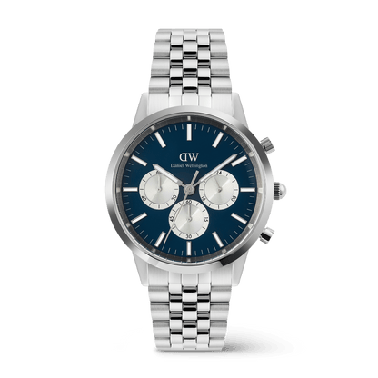 Daniel Wellington Iconic Chronograph Arch 5-Link Arctic Panda Silver