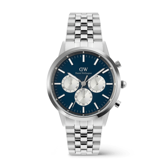 Daniel Wellington Iconic Chronograph Arch 5-Link Arctic Panda Silver