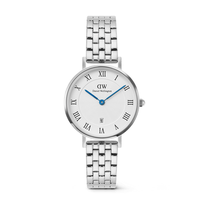 Daniel Wellington Petite Roman Numerals Date 5-link  Silver