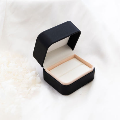 open black double wedding ring box for ceremonies and proposals