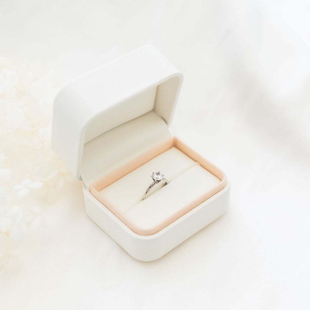 white double wedding ring box for ceremonies and proposals | By Angeline Australia 