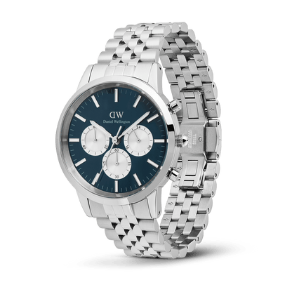 Daniel Wellington Iconic Chronograph Arch 5-Link Arctic Panda Silver