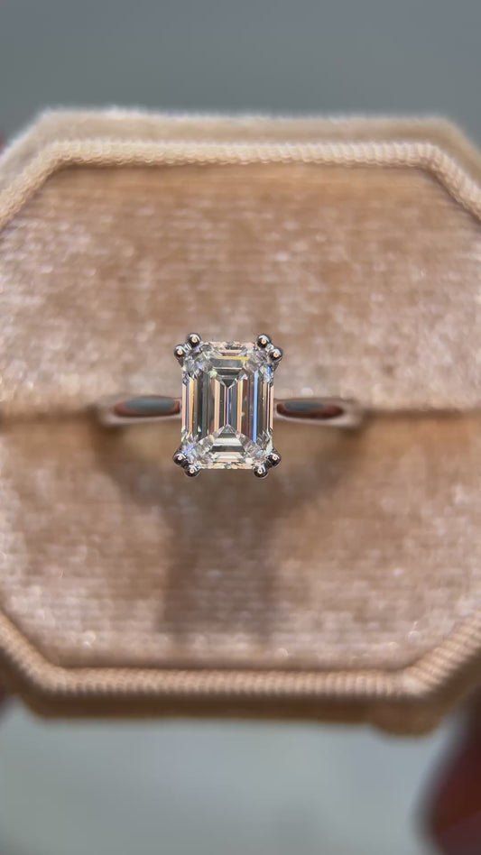 2.00ct Solitaire Emerald Cut Lab Grown Diamond Ring