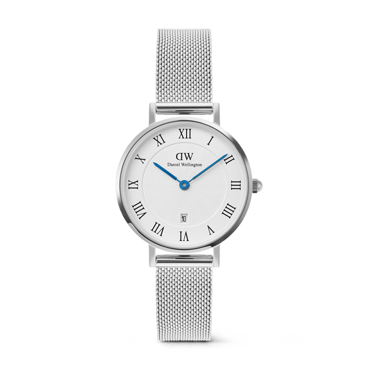 Daniel Wellington Petite Roman Numerals Date Silver